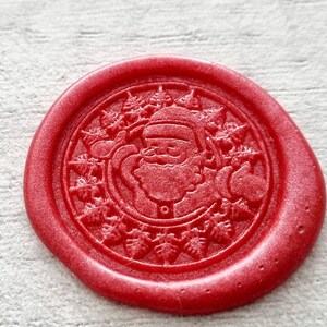 Father Christmas wax seal stamp, Santa envelope seal, Xmas Card sealing, Craft Supplies, business packaging image 3