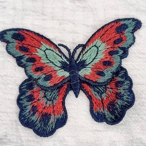 Butterfly embroidered patch, sew on double layered butterflies patches, embroidery appliques, craft supplies