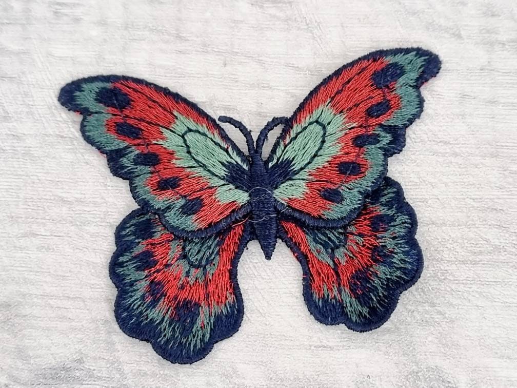 3 Butterfly Iron on Patch Set, Orange/yellow Sew on Butterflies, Clothes  Patches, Embroidered Appliques, Embroidery Craft Supplies 