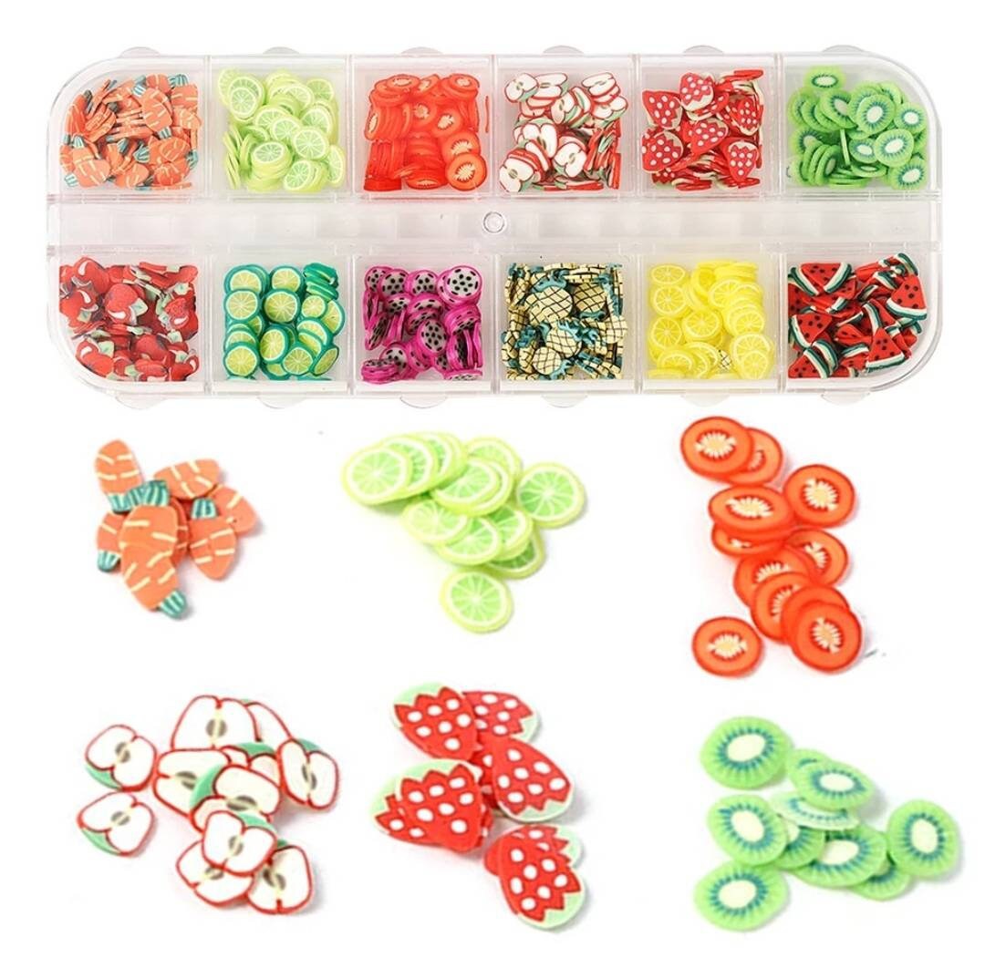 1000 Fruit Slices, Polymer Clay, 4-7mm Slices, Resin Inclusions