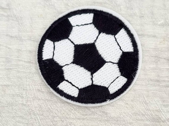 2 Football Iron on Patches, 5cm Soccer Ball Sew on Patch