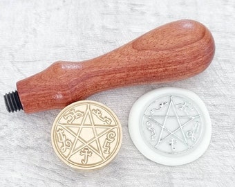 Pentagram wax seal stamp, pentacle sealing stamps, wedding invitation, LARP seals, craft supplies