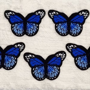 Schmetterling Aufbügler Set, 3/5 Schmetterlinge zum aufnähen, gestickte Applikationen, Bügelbilder
