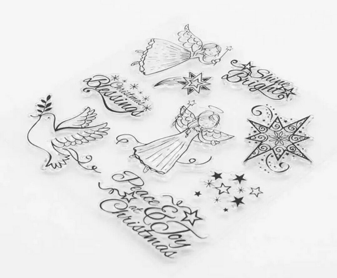 Blessing Of The Angel Clear Stamps And Dies Set - Christmas Card Making Scrapbooking Supplies