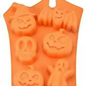 Halloween silicone mould-Large baking/soap/wax mold-Witch/Bat/Ghost/Skull-Cake decoration/topper-Chocolate/Icing