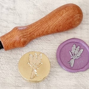 Lavender flower wax seal stamp, metal wax sealing stamps, wedding invitations, flower card seals, craft supplies