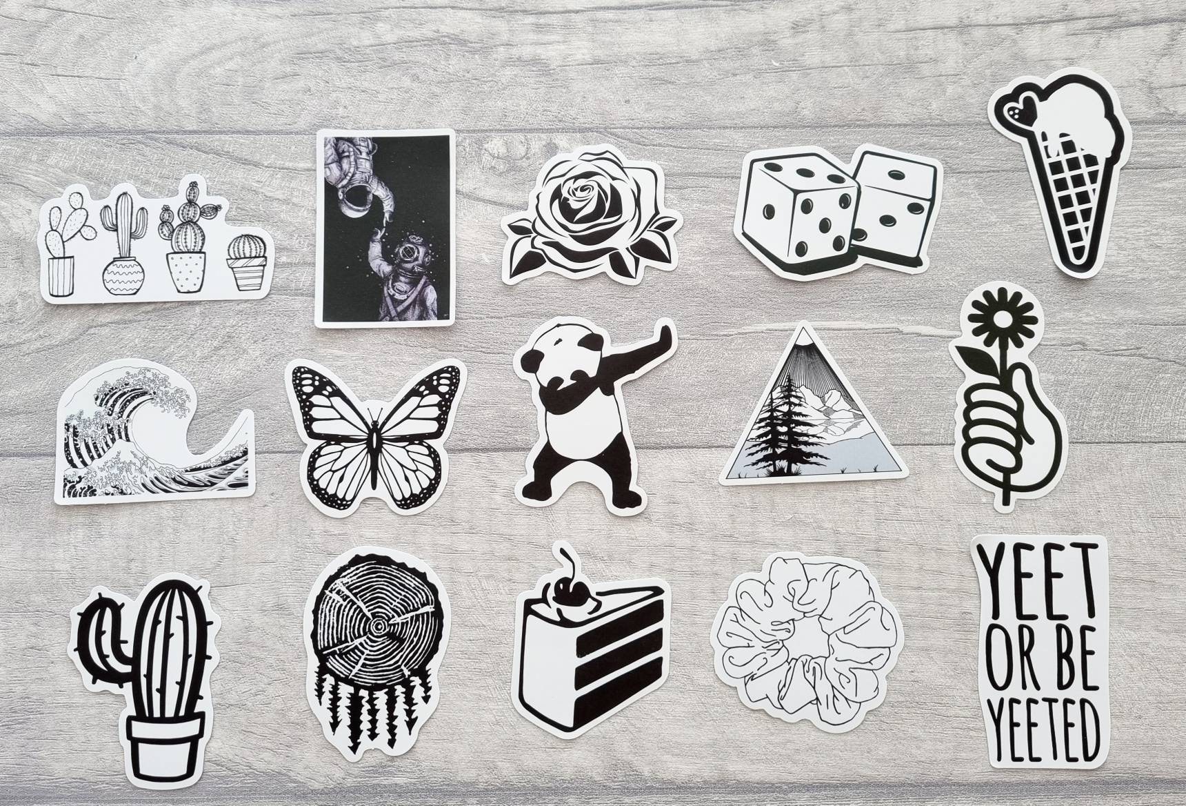 Black White Stickers Metal, Sticker 50 Pcs Black White