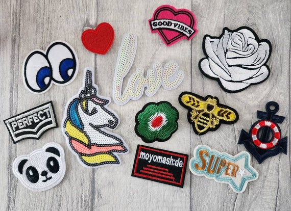 30 Patch Pack Surprise Mix of Different Iron on Patches for