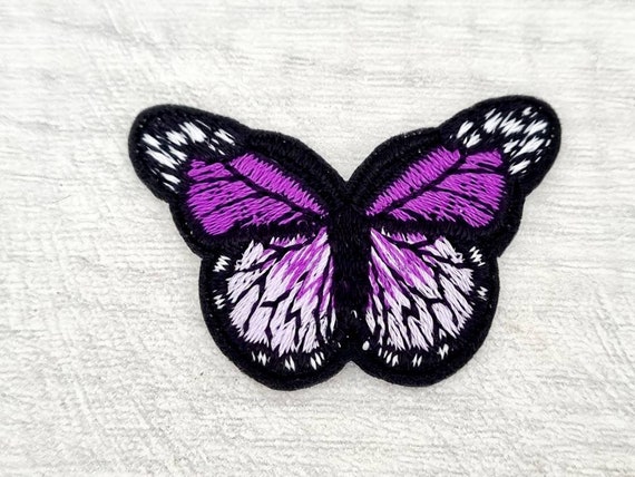 3/5 Purple Butterfly Patch Set, Iron on Patches, Sew on Butterflies  Embroidered Appliques, Embroidery Craft Supplies 