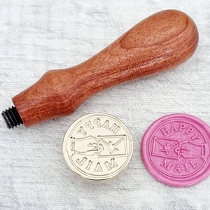 Happy Mail wax seal stamp, wedding invitation seals, wax beads sealing stamps, craft supplies