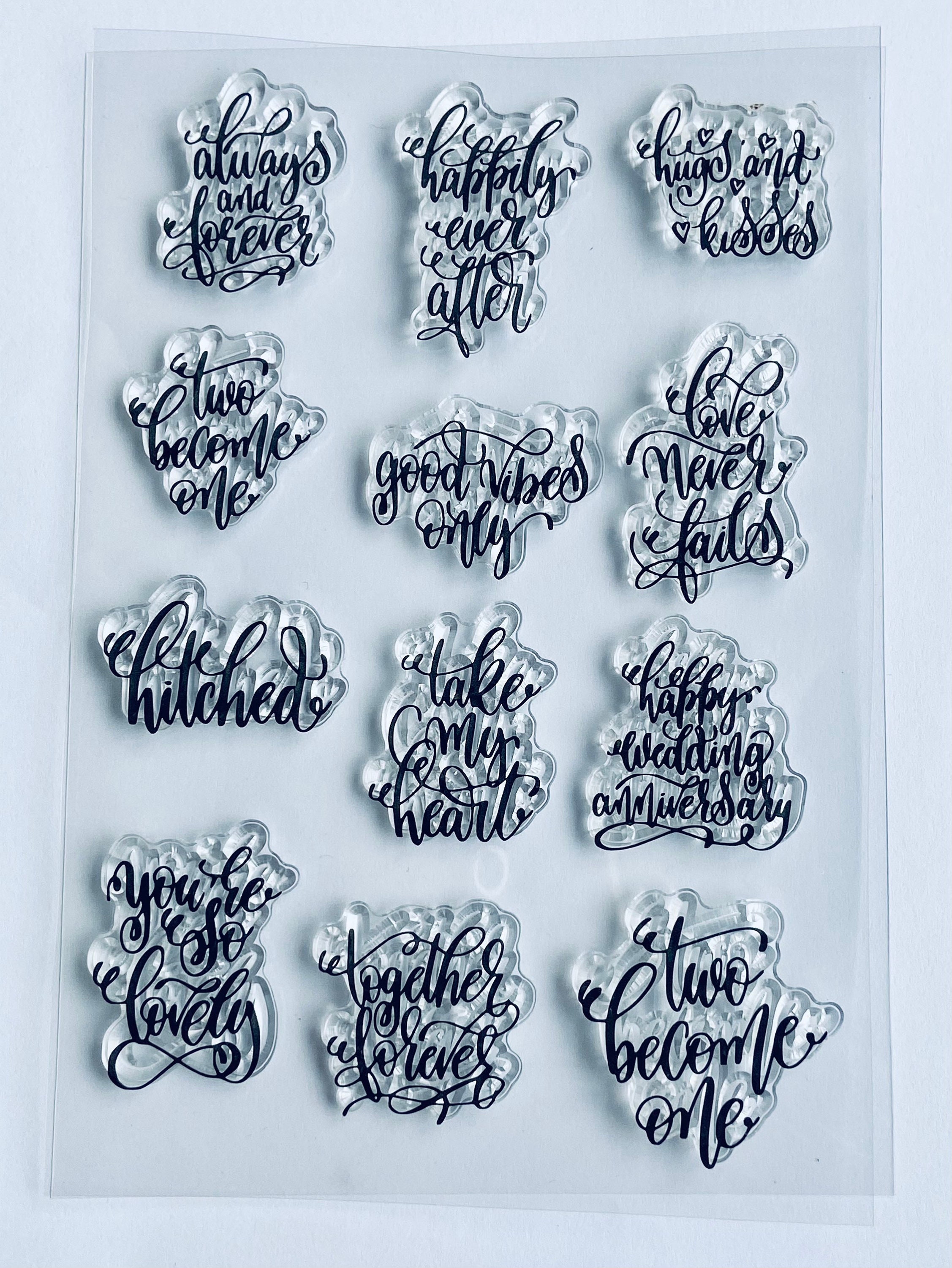 12 Wedding Sentiments Clear StampsLove Etsy