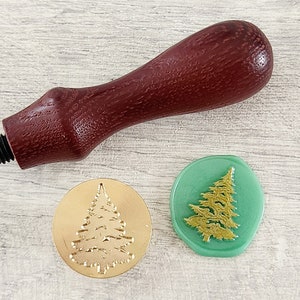 クリスマスツリーワックスシールスタンプ、クリスマスカード封筒シーリングスタンプ、冬のクラフト用品、DIYカード作り