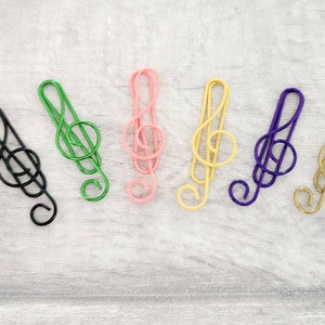 12 Stück Notenschlüssel Büroklammern, mehrfarbige Büroklammern, Musik-Kunst-Projekte, Bastelbedarf