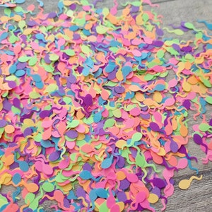 Sperm Confetti, 10g neon chunky adult glitter sequins, resin mould filler, Hen Do/Bachelorette party decorations