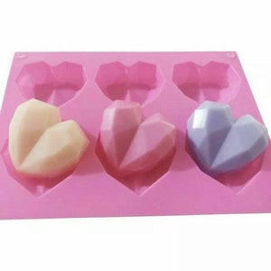 Cy3lf Silicone Mini Heart Shape Ice Cube Candy Chocolate Mold (Pack of 2)
