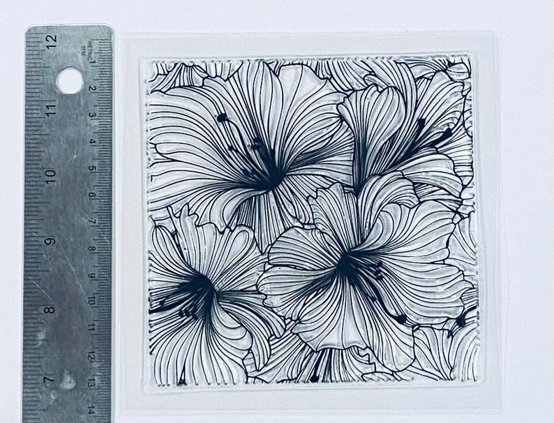 Flower Background Clear Stamp-large Transparent Silicone | Etsy