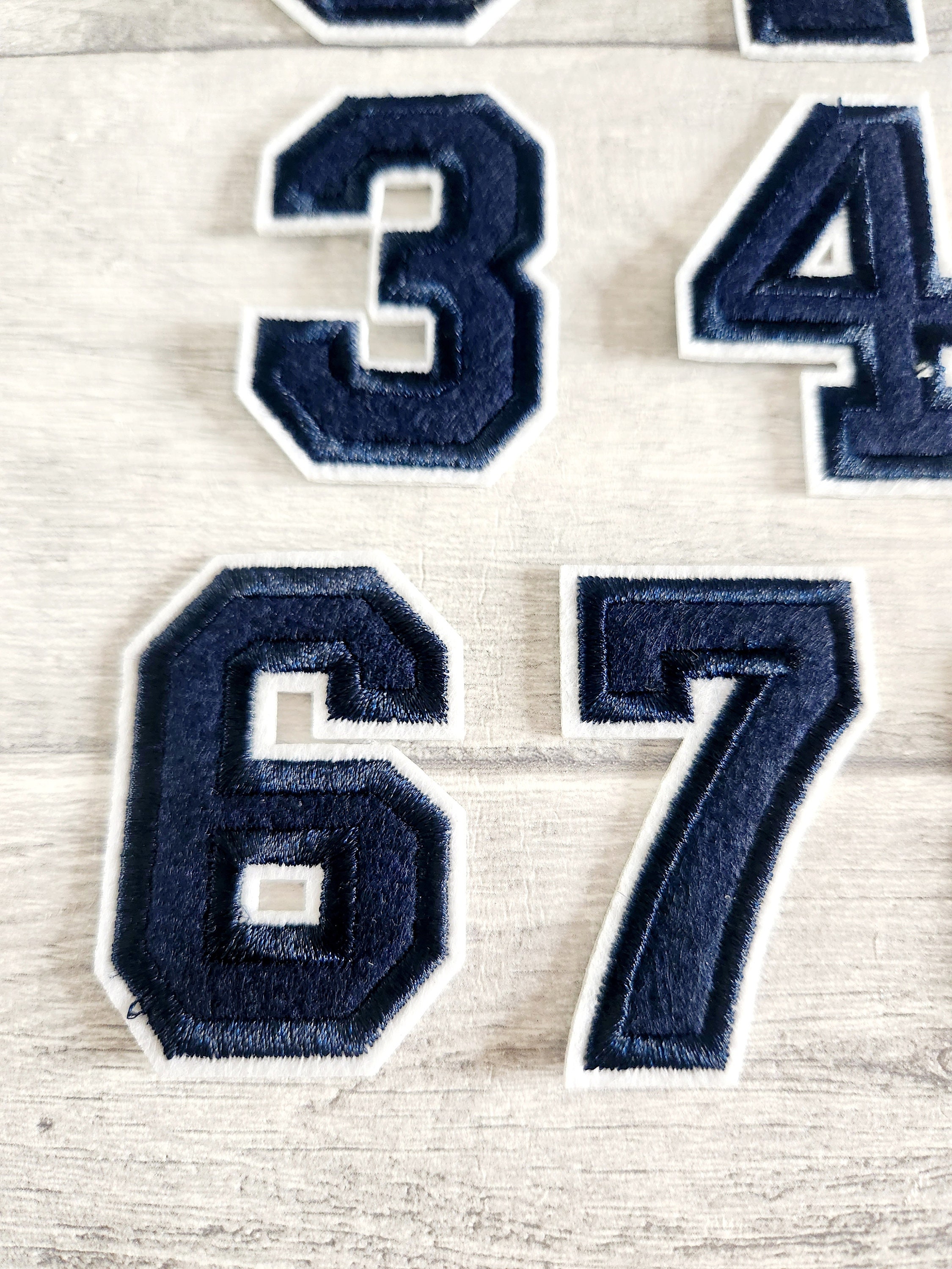 Medium Iron on Letters and Numbers for Clothing Jeysey Hat Letterman  Jackets Clothes Embroidered Varsity Letter Patches Navy Blue AZ Fabric Felt