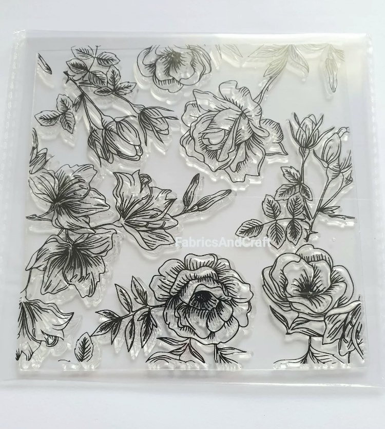 Flower Background Clear Silicone Stamp-transparent Large - Etsy UK