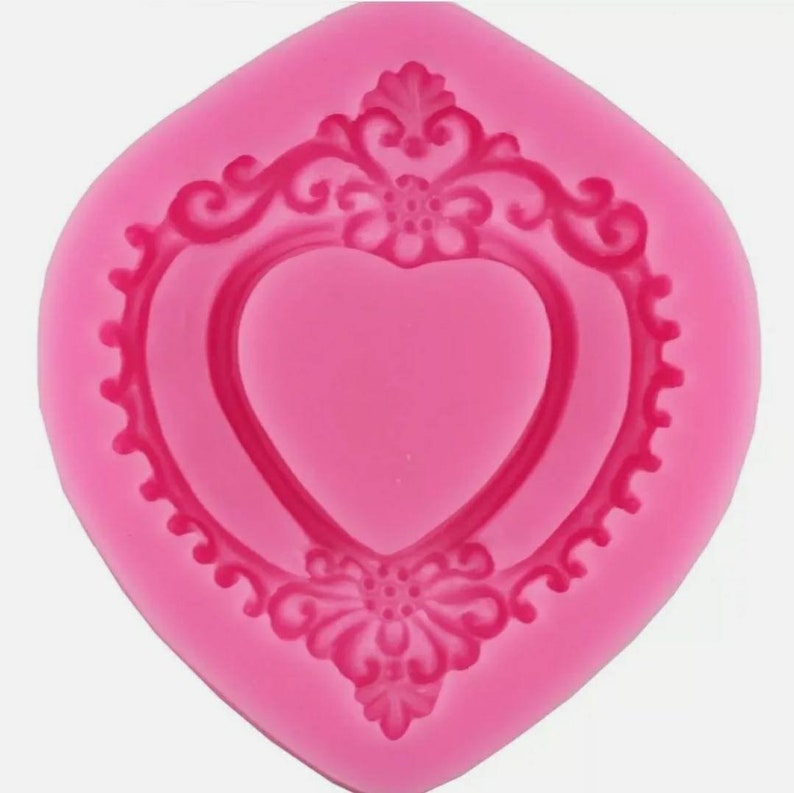 Heart frame silicone mould-Epoxy resinIcing-Vintage mirror mold-AntiqueShabby Chic