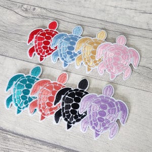 Écusson à repasser tortue de mer, écussons à coudre, appliques en tissu brodées colorées, fournitures pour travaux manuels de broderie
