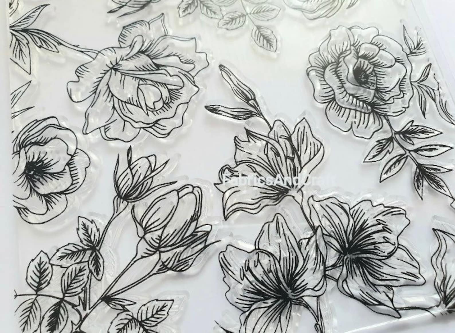 Flower Background Clear Silicone Stamp-transparent Large - Etsy UK
