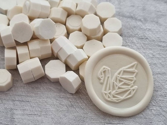 50 Sealing Wax Beads, off White/cream Wax Stamp Seal, Wedding Invitations,  Packaging, Envelope Seal, Craft Supplies 