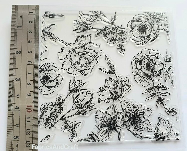 Flower Background Clear Silicone Stamp-transparent Large - Etsy UK