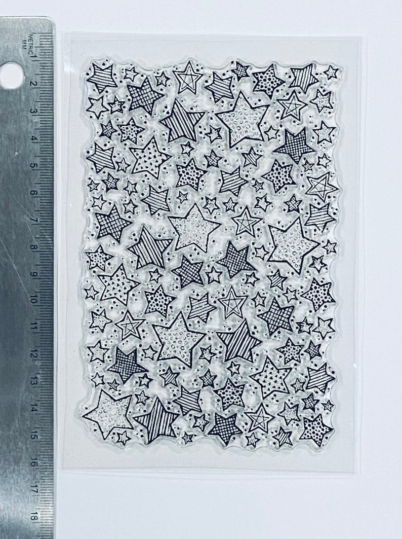 Stars Clear Silicone Stamp-Card Making transparent star stamps-LayeringBackgroundStarlightMultimedia scrapbookingplanner