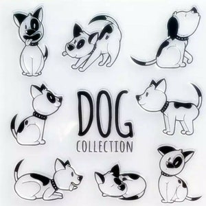 Dog clear stamps, cartoon dogs silicone stamp collection, DIY Card making, scrapbooking