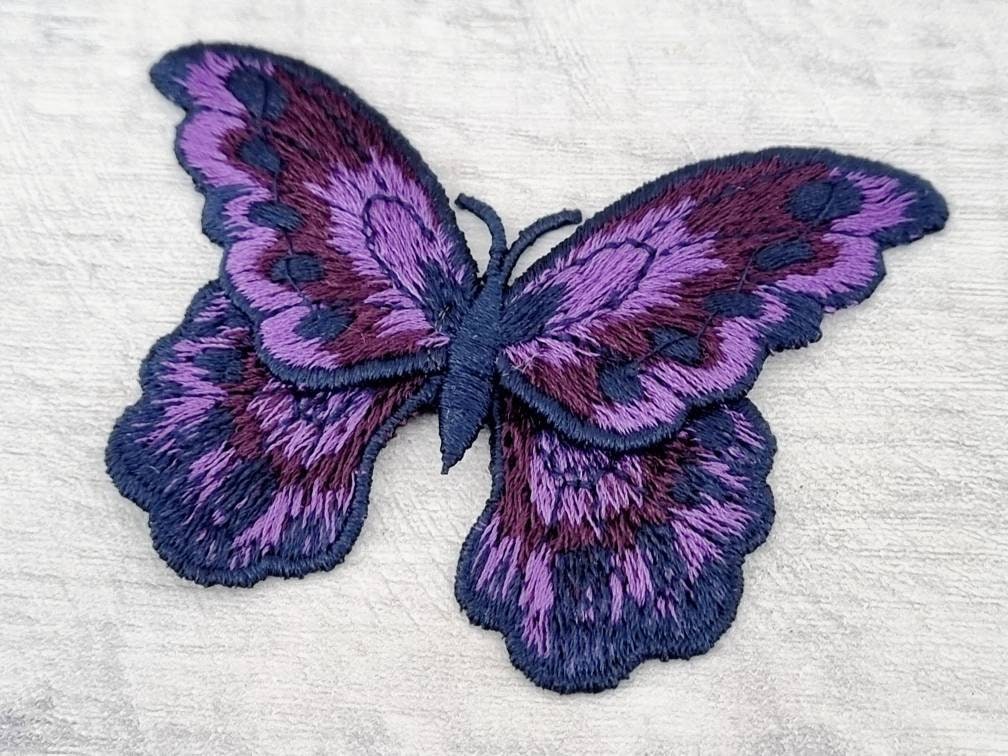 Butterfly Embroidered Patch, Sew on Double Layered Pink Green Butterflies  Patches, Embroidery Appliques, Craft Supplies 