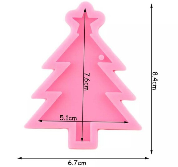 Comprar Moldes brillantes para manualidades, llavero de árbol de Navidad,  molde de silicona, colgante, joyería, moldes artesanales de resina epoxi