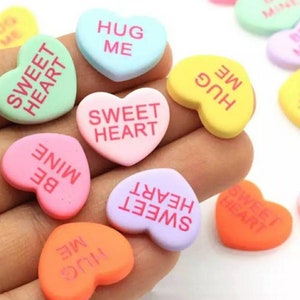 Konversation Liebesherzen, Cabochons mit Cabochons, Sweet Heart Kawaii Charms, Scrapbooking Verzierungen