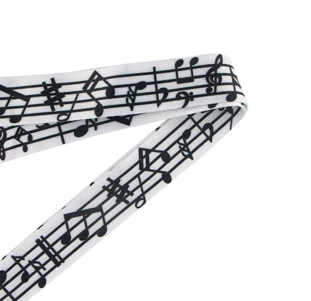 Musical Notes Lanyard Music Notes ID Holder Key Keychain Etsy