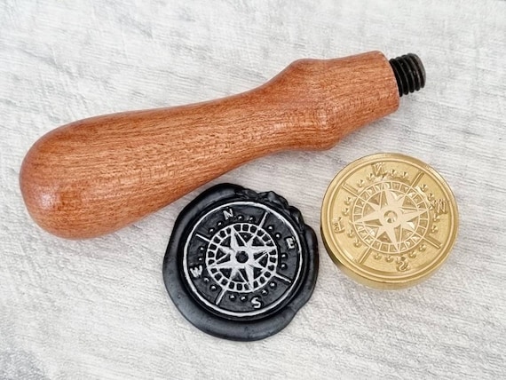 Compass Wax Seal Stamp, Metal Wax Beads Sealing Stamper, Wedding  Invitations, Party Invites, Card Seals, Craft Supplies 