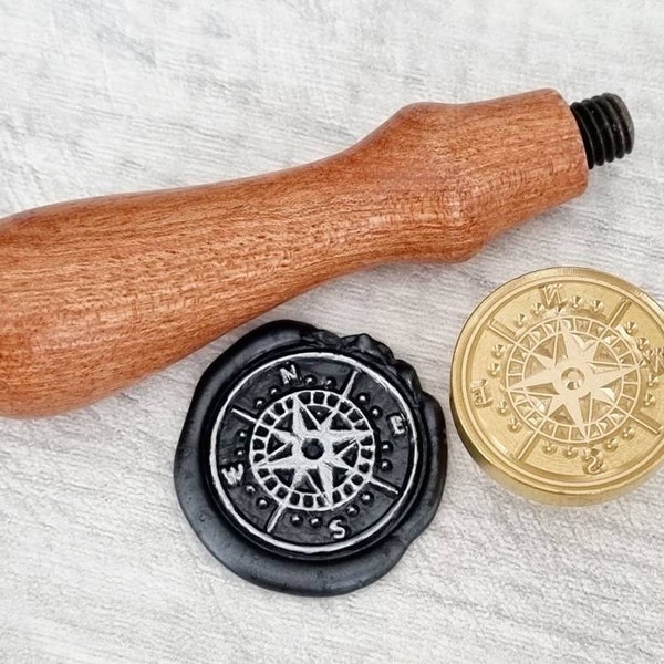 Compass wax seal stamp, metal wax beads sealing stamper, wedding invitations, party invites, card seals, craft supplies