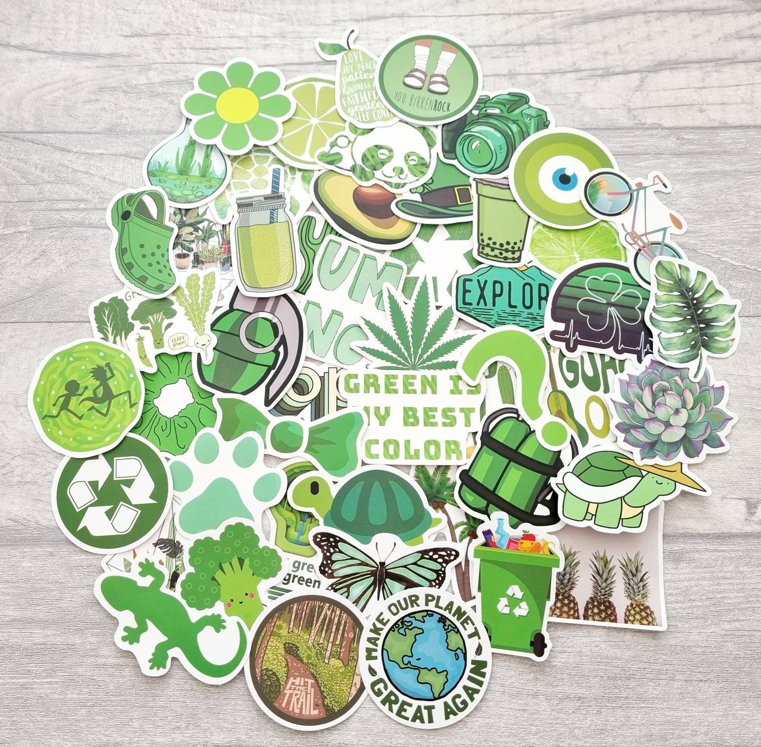 BERG Japan Kawaii Cute Aesthetic Transparent Sticker Sheet Green