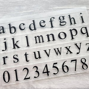 Lower case letters/numbers clear stamps, 36 Small letter/alphabet stamp, transparent silicone stamping set