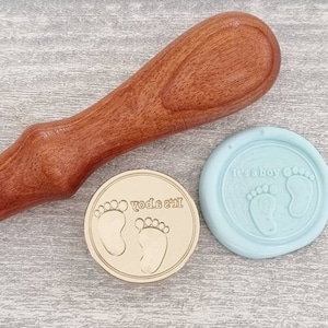 Tampon de cire pour pieds de bébé, faire-part de bébé, fabrication de cartes à faire soi-même, sceaux d'invitation à une fête prénatale, fournitures créatives, scellage d'enveloppes