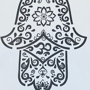 A4 Hamsa Hand Stencil/layering Background Reusable Template/mandala ...