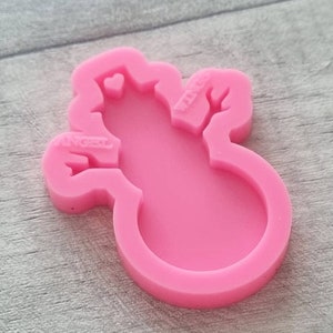 Snowman silicone mould, resin mold, Christmas keychain pendant, hanging decoration, food safe cake decoration, cupcake topper