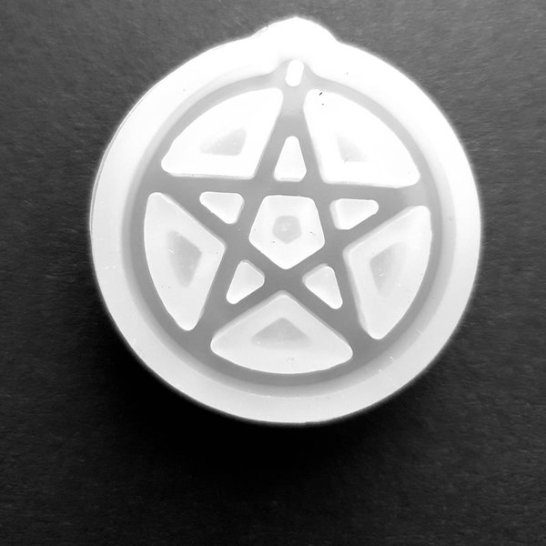 Pentagram Silicone Mould-Pentacle jewellery resin Mold, Halloween Earrings/Pendant/Keychain charm-Wiccan Star