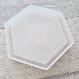 Hexagon Coaster Silicone Mould, Resin Mold 10cm tile, epoxy/UV crystal, Jesmonite Craft supplies