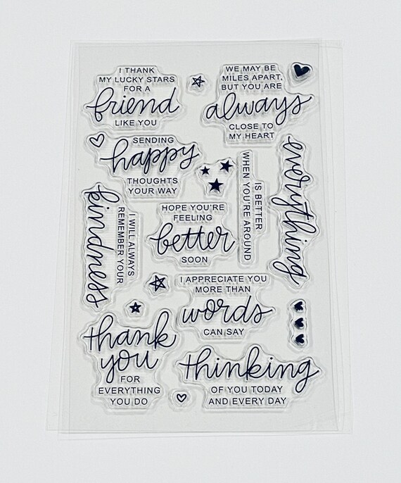 Sentiments Clear Stamps, Friendship Messages, Get Well Soon, Kind