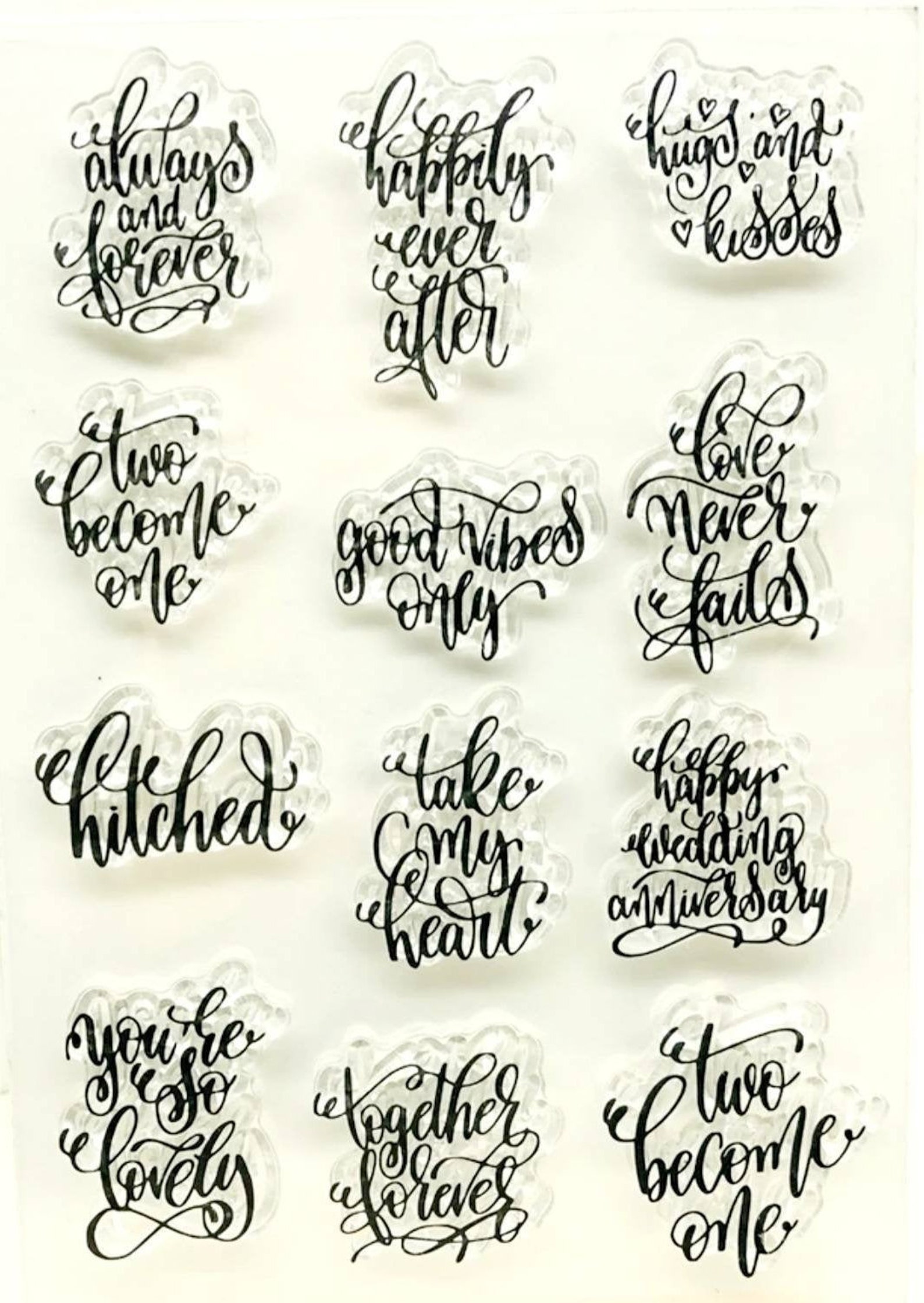 12 Wedding Sentiments Clear Stampslove Etsy
