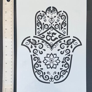 A4 Hamsa Hand Stencil/layering Background Reusable Template/mandala ...