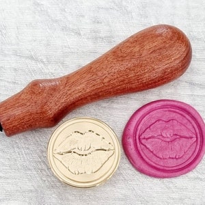 Lips wax seal stamp, sealed with a kiss, wax beads sealing stamps, wedding invitation, card seals, craft supplies