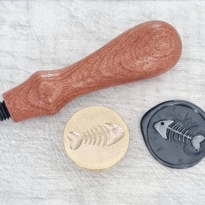 Fish bone wax seal stamp, wedding invitations, wax beads sealing metal head, envelope seals, scrapbooking craft supplies