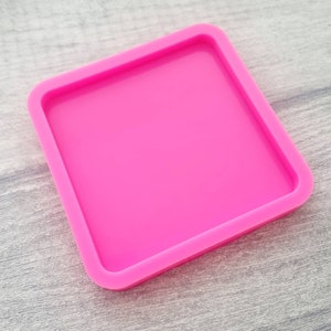 Silikonform quadratische Untersetzer, Resinform, 8 cm Fliese, runde Kanten, Bastelzubehör