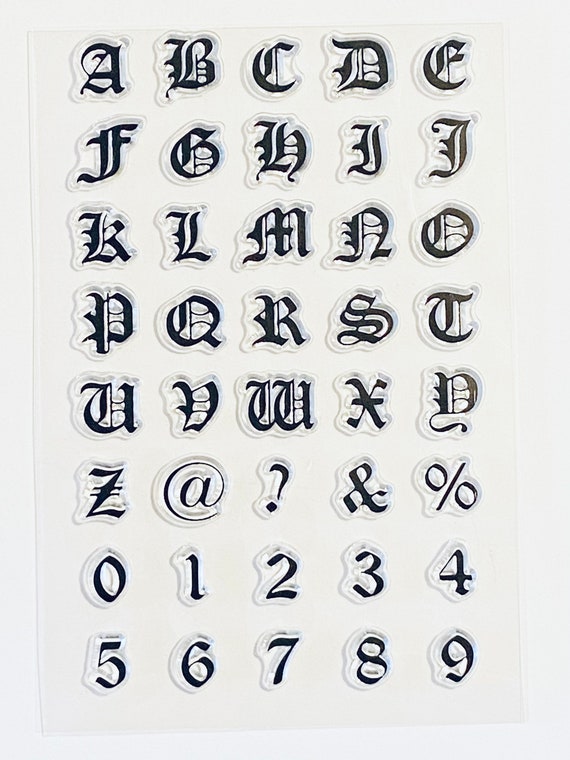 Decorative letters large lowercase clear stamps