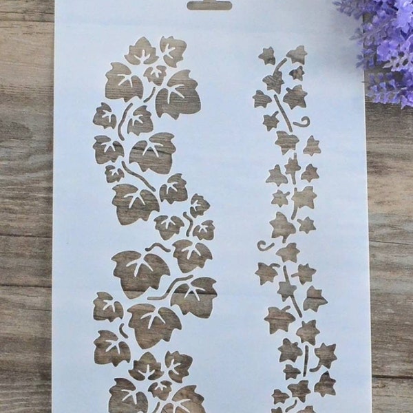 Trailing Ivy stencil-Reusable vine leaves template-craft supplies/Wall Art/Furniture/Fabric stencilling/Painting